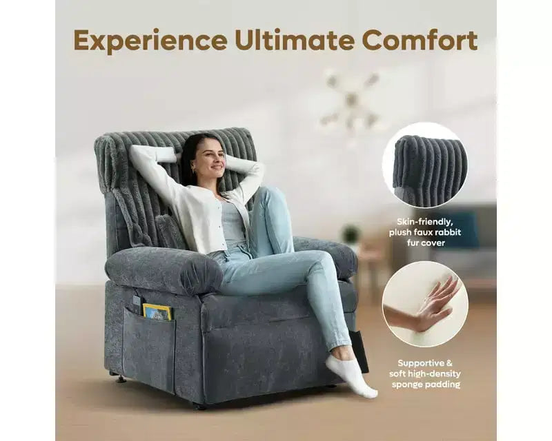 Power Lift Recliner Chair for Elderly,Adjustable Angle Electric Recliner With Triple Motor,Side Pocket&Soft Recliner for Living Room & Bedroom