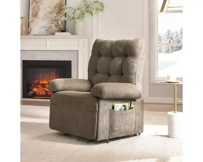 Power Lift Recliner Chair for Elderly,Adjustable Angle Electric Recliner With Triple Motor,Side Pocket&Soft Recliner for Living Room & Bedroom