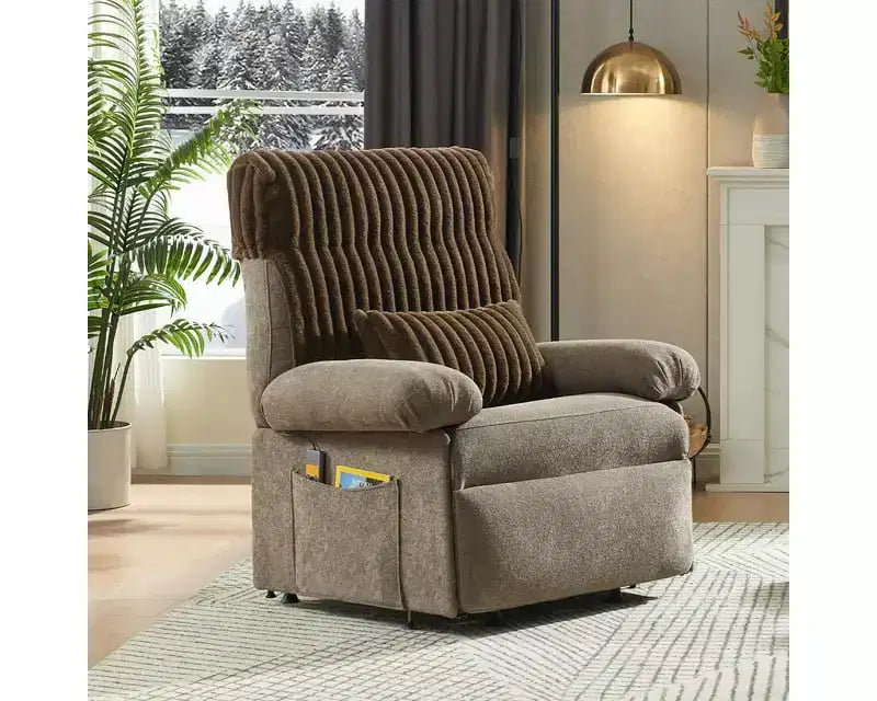 Power Lift Recliner Chair for Elderly,Adjustable Angle Electric Recliner With Triple Motor,Side Pocket&Soft Recliner for Living Room & Bedroom