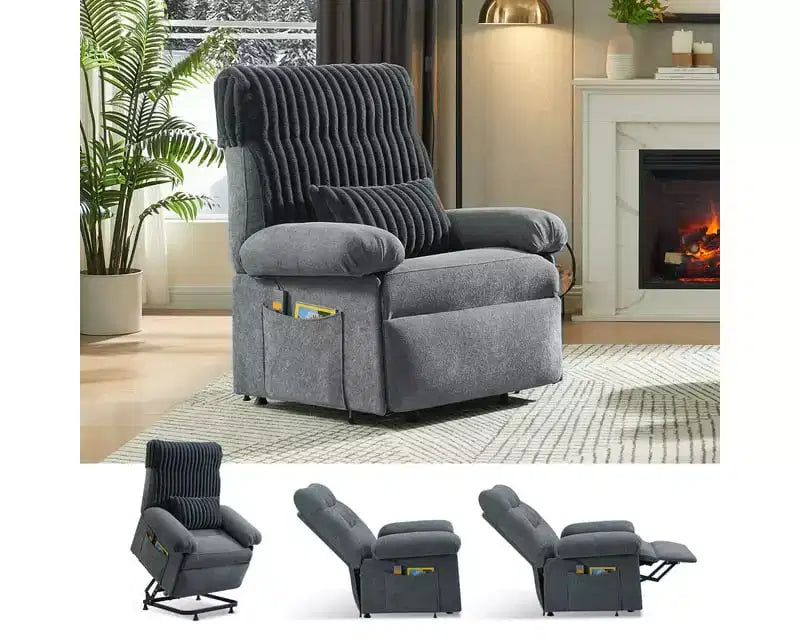 Power Lift Recliner Chair for Elderly,Adjustable Angle Electric Recliner With Triple Motor,Side Pocket&Soft Recliner for Living Room & Bedroom