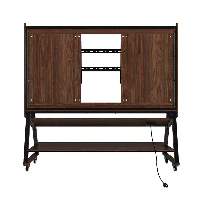 Modern Mobile TV Stand with Integrated Power Outlets - Supports 42 - 60 Inch TVs, Stylish Design for Home Entertainment Spaces