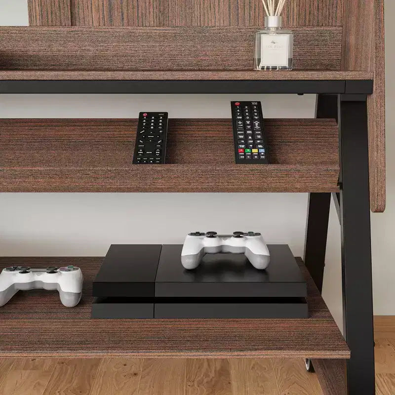 Modern Mobile TV Stand with Integrated Power Outlets - Supports 42 - 60 Inch TVs, Stylish Design for Home Entertainment Spaces
