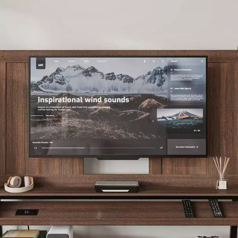 Modern Mobile TV Stand with Integrated Power Outlets - Supports 42 - 60 Inch TVs, Stylish Design for Home Entertainment Spaces