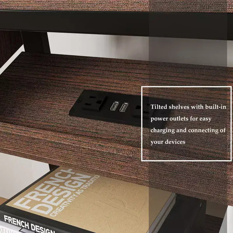 Modern Mobile TV Stand with Integrated Power Outlets - Supports 42 - 60 Inch TVs, Stylish Design for Home Entertainment Spaces