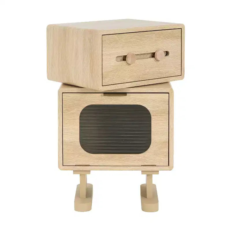 Robot-Inspired Side Table with Rotating Top