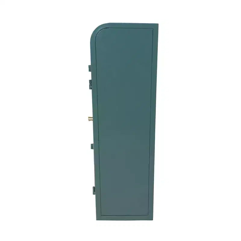 Army Green 2-Door Wall-Mounted Metal Cabinet  Tempered Glass Shelves | Multi-Room | Bath, Kitchen, Office