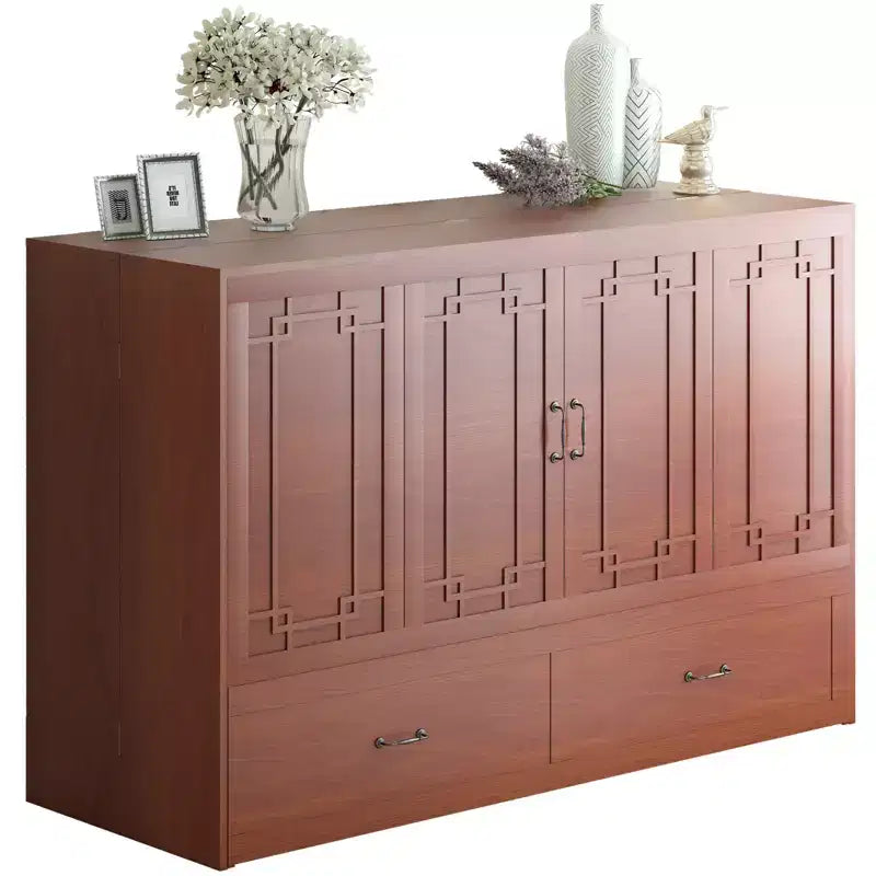 Queen Murphy Bed with Mattress,Foldable Space-Saving Cube Cabinet Bed