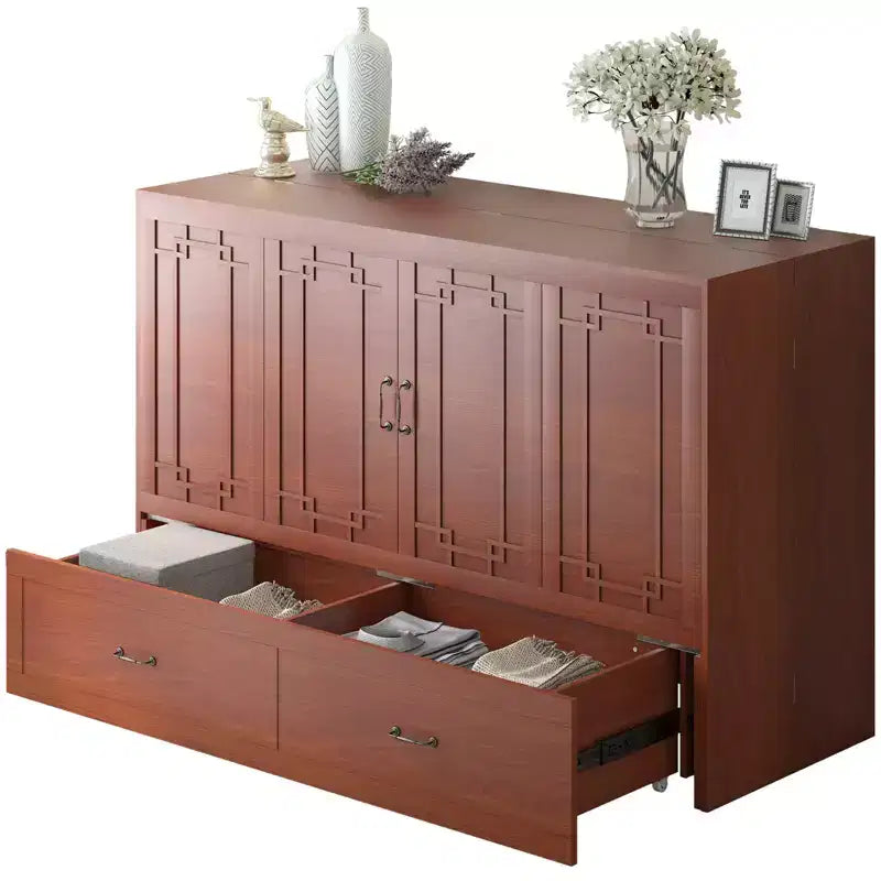 Queen Murphy Bed with Mattress,Foldable Space-Saving Cube Cabinet Bed