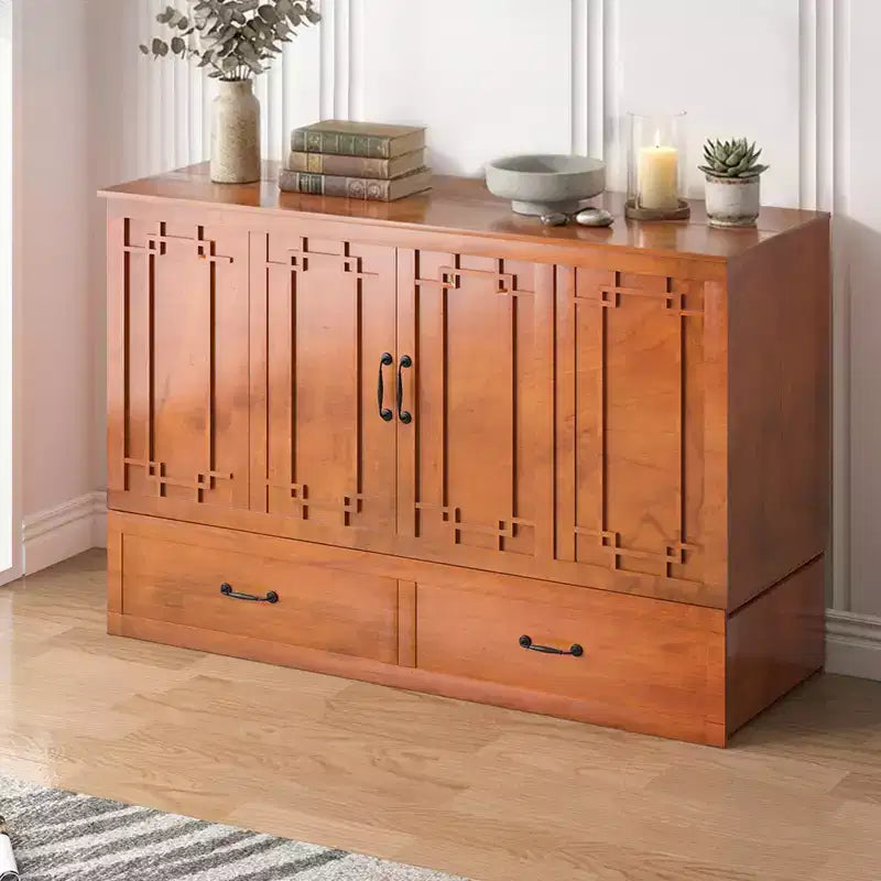 Queen Murphy Bed with Mattress,Foldable Space-Saving Cube Cabinet Bed