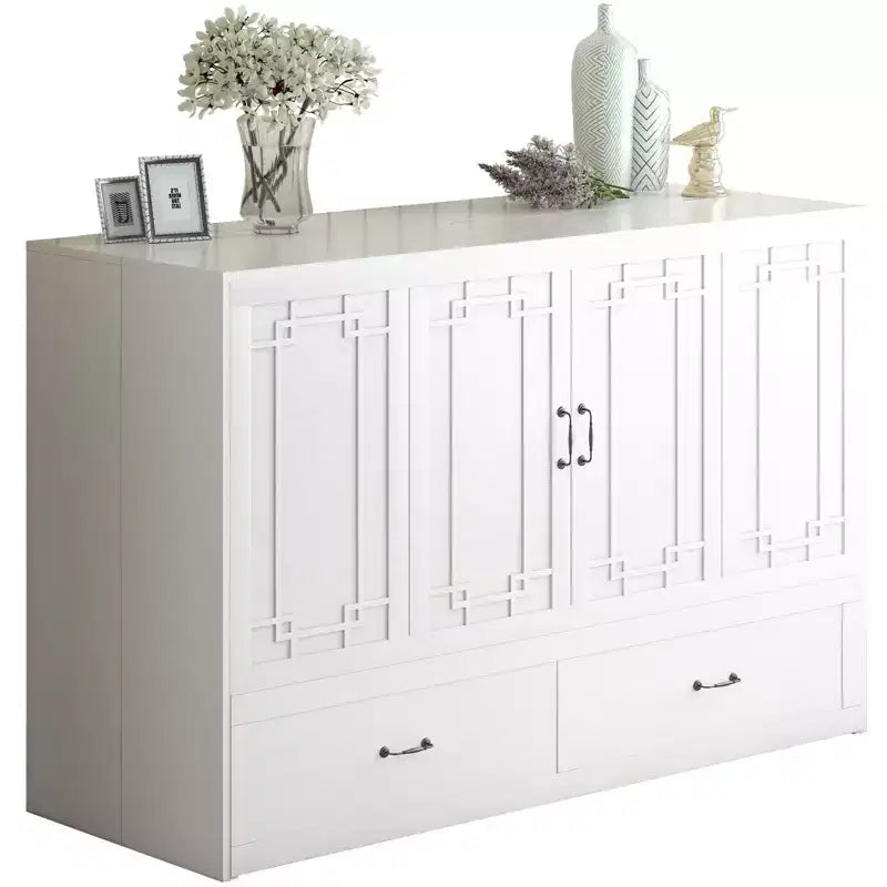 Queen Murphy Bed with Mattress,Foldable Space-Saving Cube Cabinet Bed