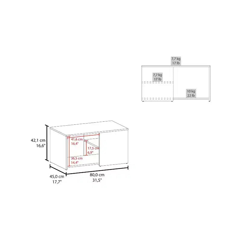Rectangle Coffee Table with Spacious Open Shelf and Durable Material for Living Room/Office, Space-Saving