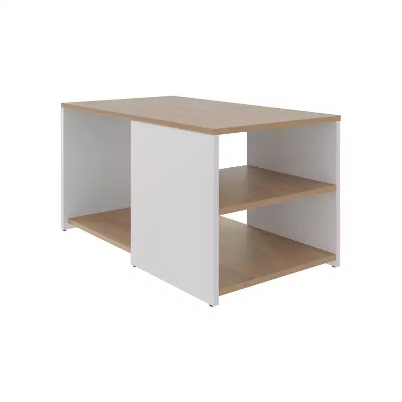 Rectangle Coffee Table with Spacious Open Shelf and Durable Material for Living Room/Office, Space-Saving