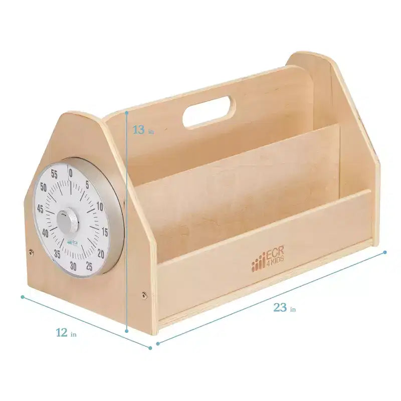 Double-Sided Book Caddy with Countdown Timer, Portable Library