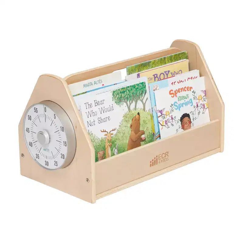 Double-Sided Book Caddy with Countdown Timer, Portable Library