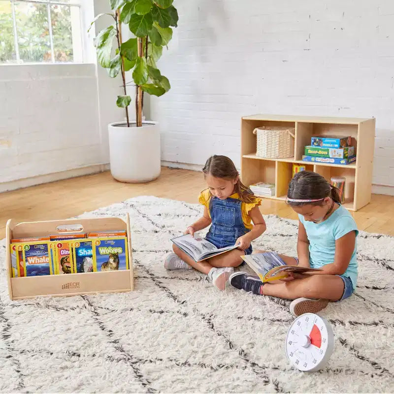 Double-Sided Book Caddy with Countdown Timer, Portable Library
