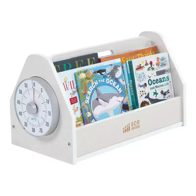 Double-Sided Book Caddy with Countdown Timer, Portable Library