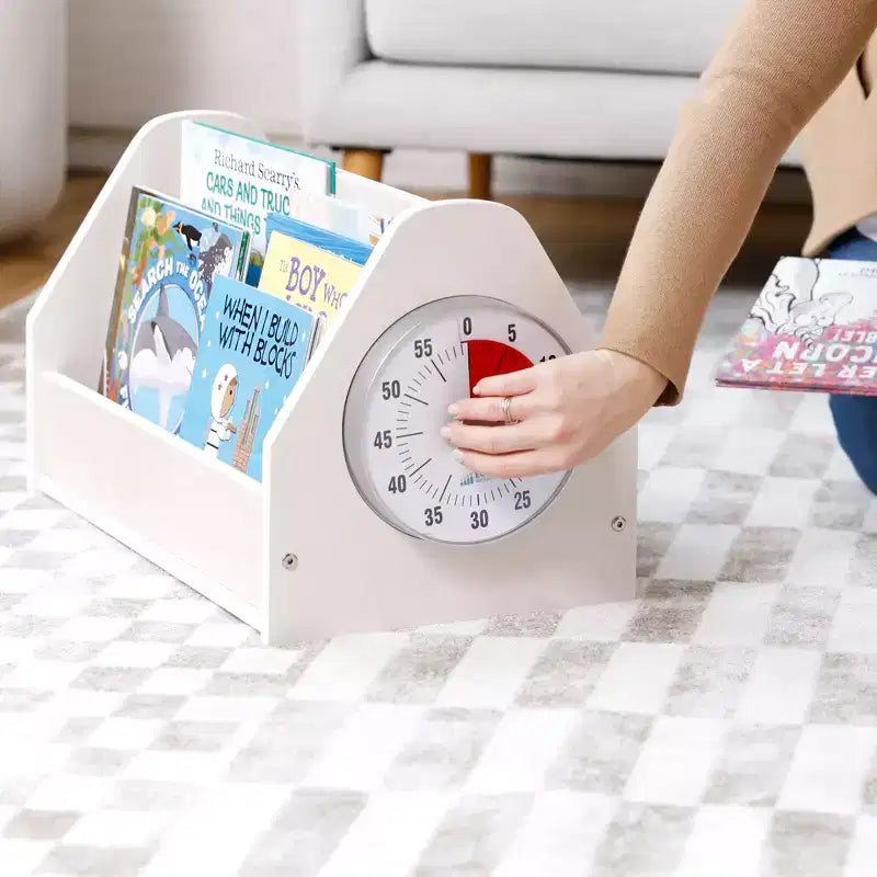 Double-Sided Book Caddy with Countdown Timer, Portable Library