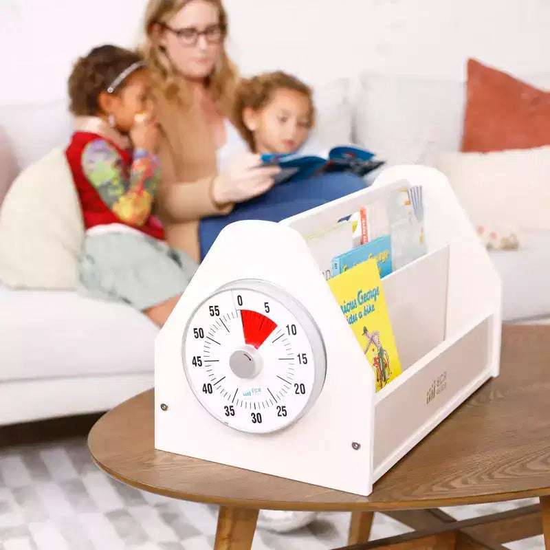 Double-Sided Book Caddy with Countdown Timer, Portable Library