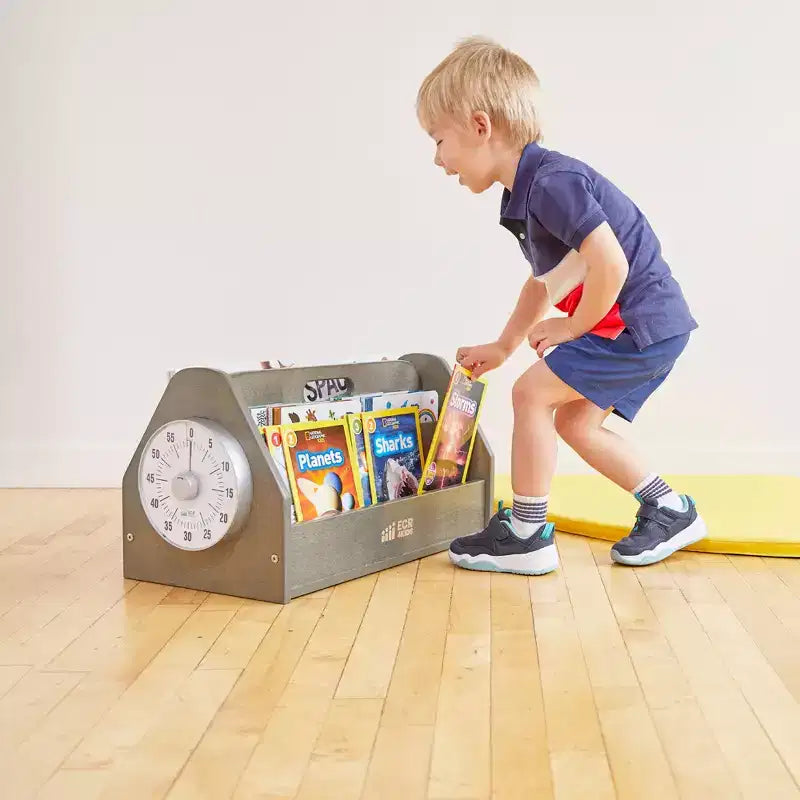 Double-Sided Book Caddy with Countdown Timer, Portable Library