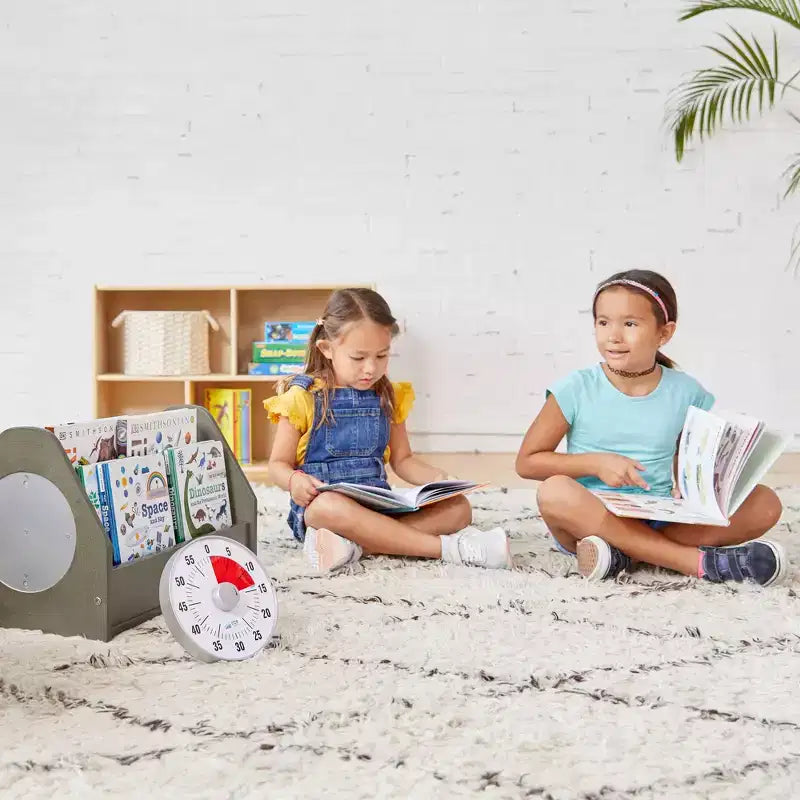 Double-Sided Book Caddy with Countdown Timer, Portable Library