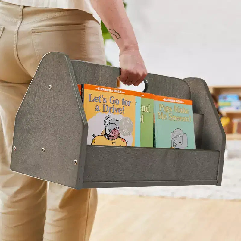 Double-Sided Book Caddy with Countdown Timer, Portable Library