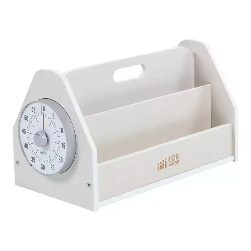Double-Sided Book Caddy with Countdown Timer, Portable Library