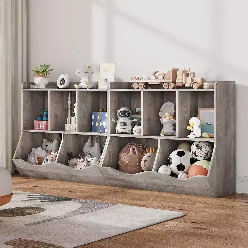Toy Storage Organizer, Kids Bookshelf with Cubby Organizer Cabinet, Toy Organizer for Children Bedroom, Playroom, Nursery