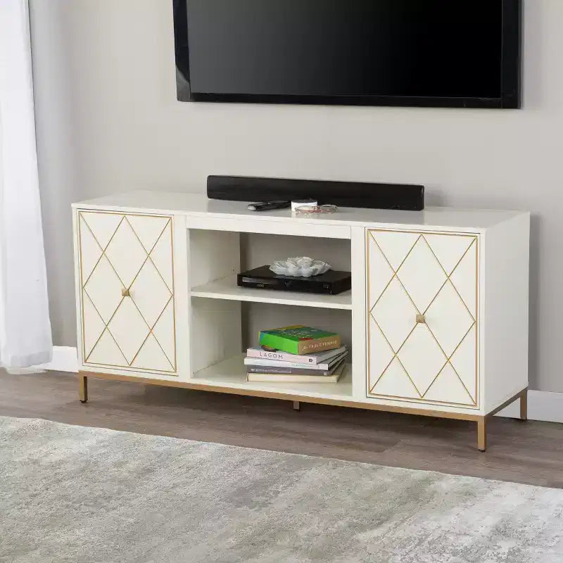 Media Console with Storage - Off-White