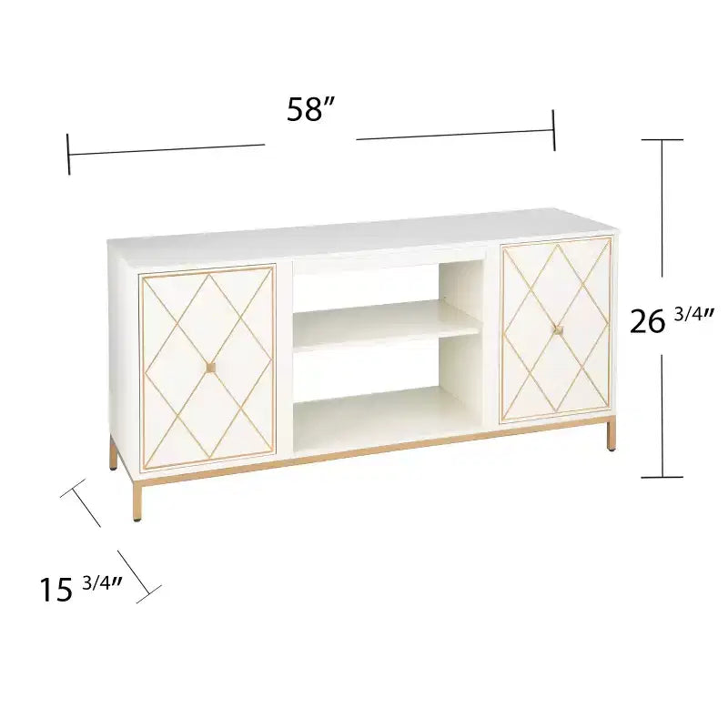 Media Console with Storage - Off-White