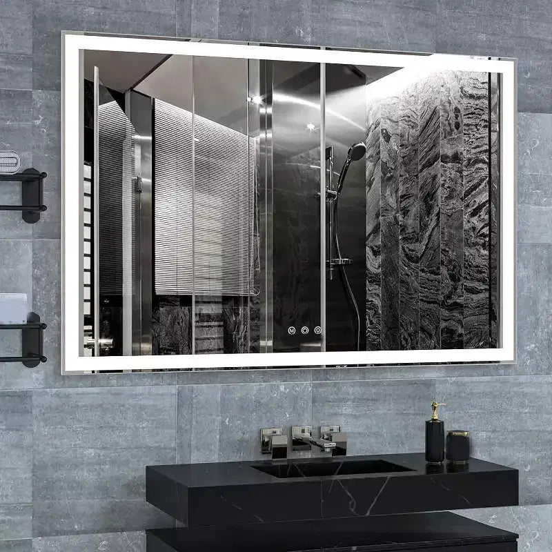 Miroir mural de salle de bain avec cadre