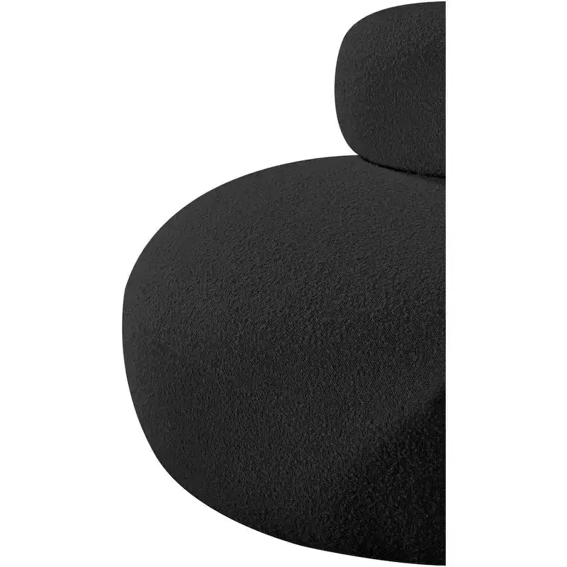 Accent Chair | Art Deco Boucle Fabric | Armless Curved Design