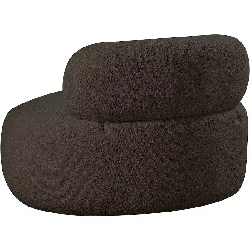 Accent Chair | Art Deco Boucle Fabric | Armless Curved Design