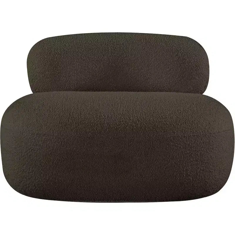 Accent Chair | Art Deco Boucle Fabric | Armless Curved Design