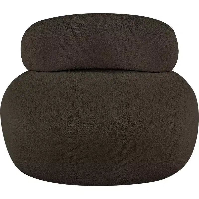 Accent Chair | Art Deco Boucle Fabric | Armless Curved Design