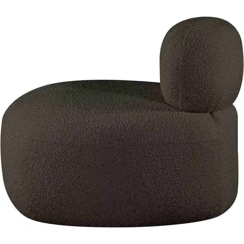 Accent Chair | Art Deco Boucle Fabric | Armless Curved Design