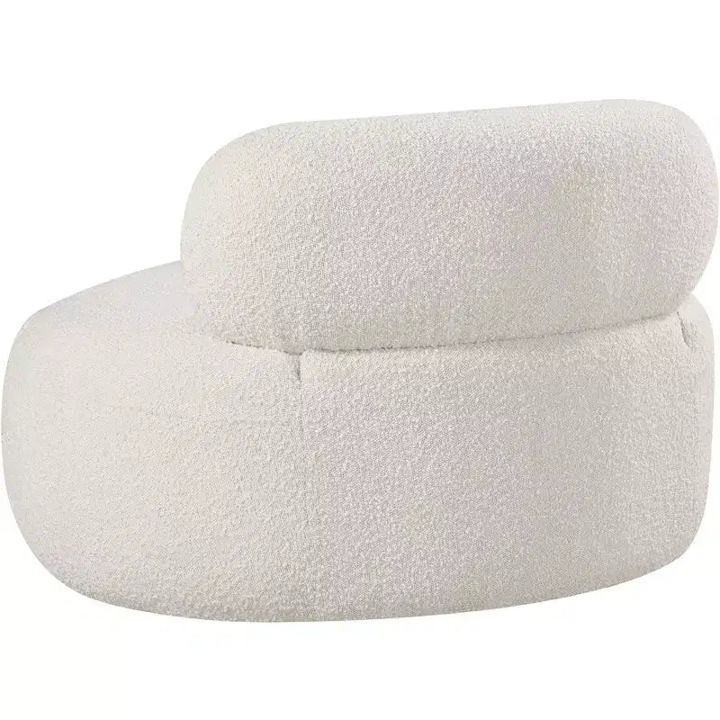 Accent Chair | Art Deco Boucle Fabric | Armless Curved Design