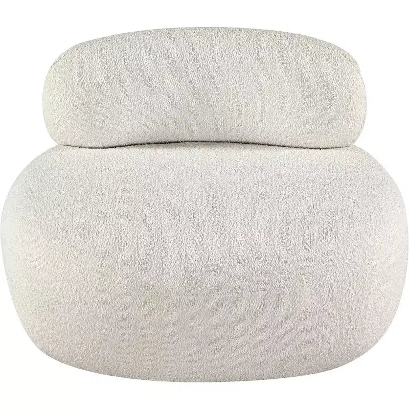 Accent Chair | Art Deco Boucle Fabric | Armless Curved Design