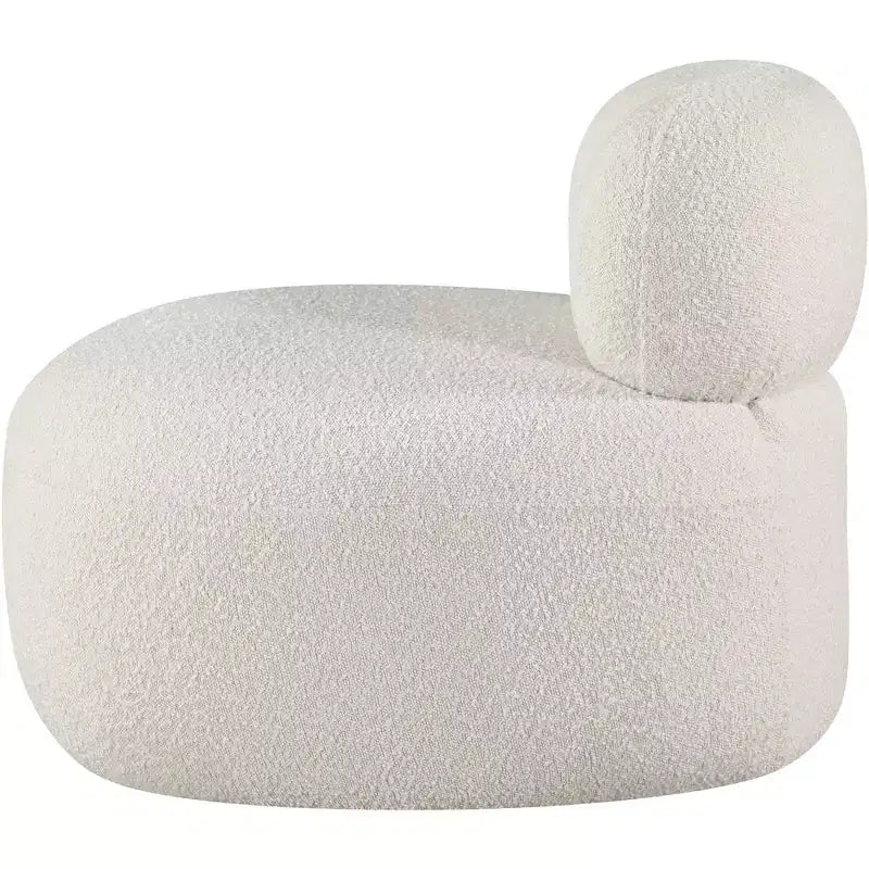 Accent Chair | Art Deco Boucle Fabric | Armless Curved Design