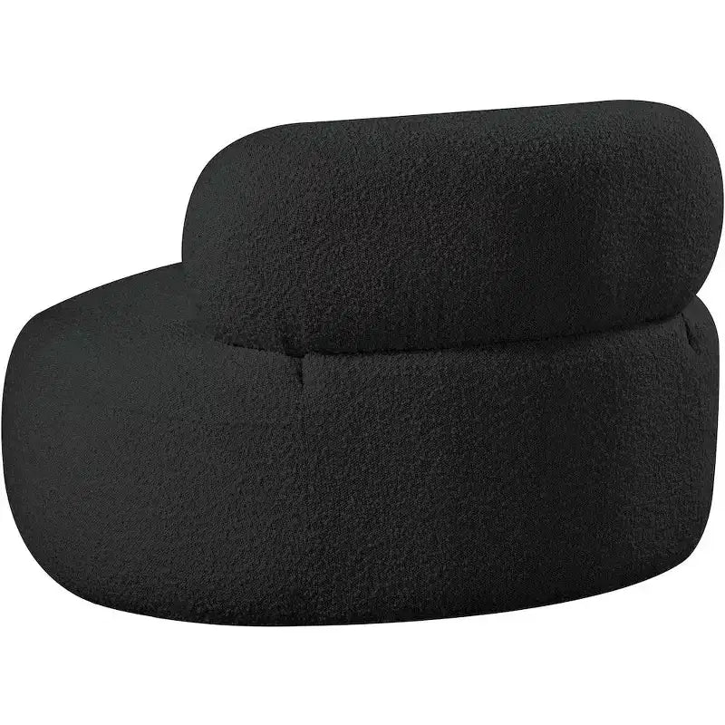 Accent Chair | Art Deco Boucle Fabric | Armless Curved Design