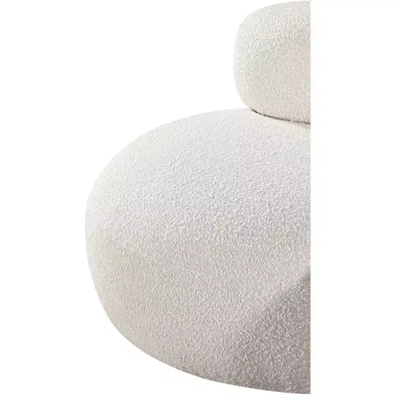 Accent Chair | Art Deco Boucle Fabric | Armless Curved Design