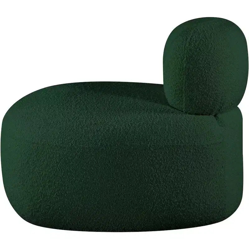 Accent Chair | Art Deco Boucle Fabric | Armless Curved Design