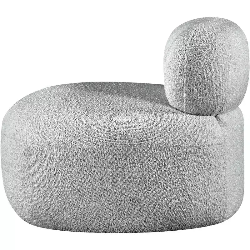 Accent Chair | Art Deco Boucle Fabric | Armless Curved Design