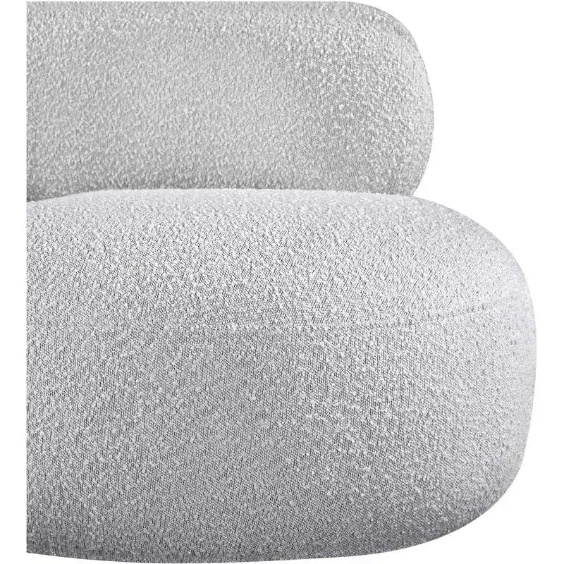 Accent Chair | Art Deco Boucle Fabric | Armless Curved Design