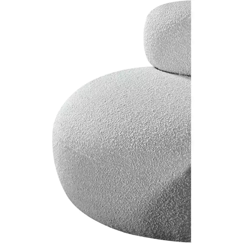 Accent Chair | Art Deco Boucle Fabric | Armless Curved Design