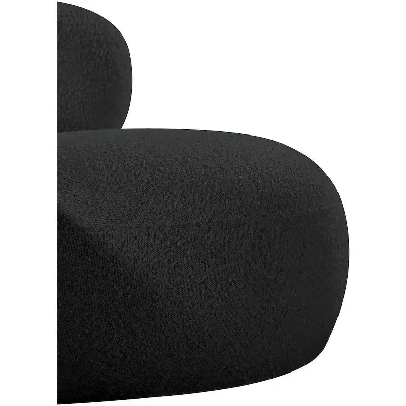 Accent Chair | Art Deco Boucle Fabric | Armless Curved Design