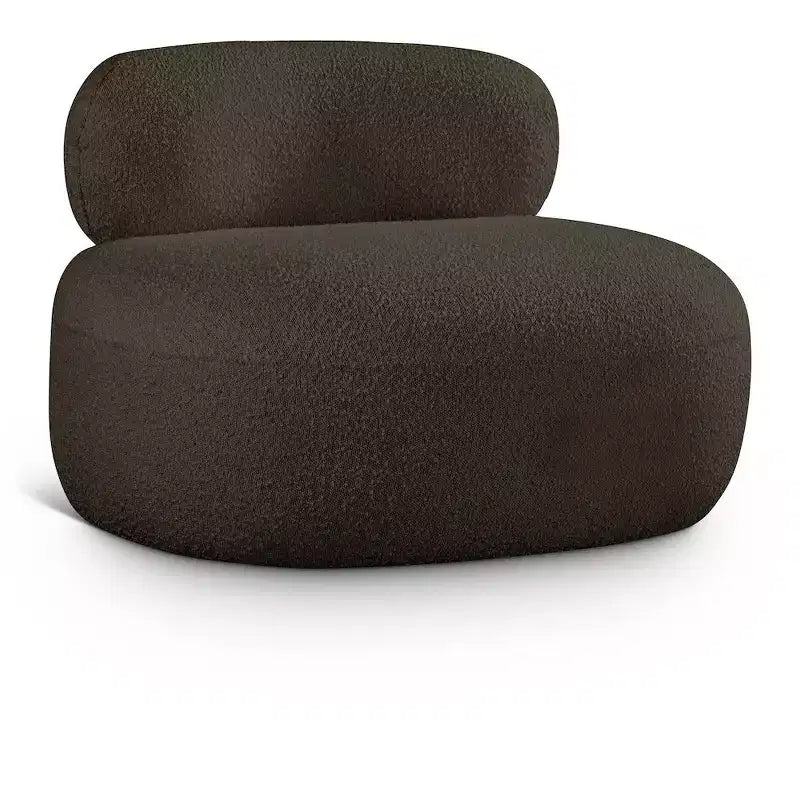 Accent Chair | Art Deco Boucle Fabric | Armless Curved Design