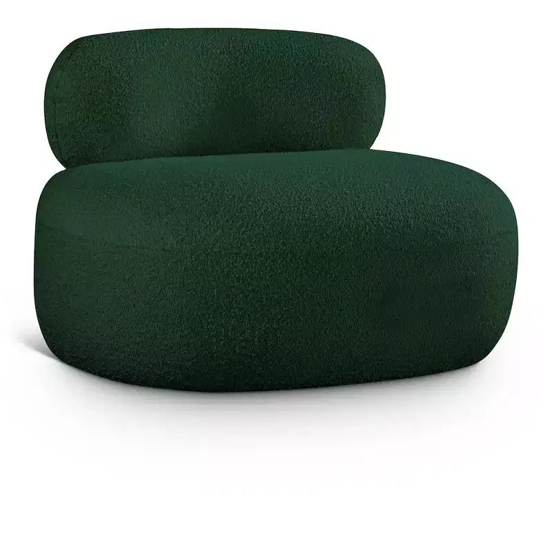 Accent Chair | Art Deco Boucle Fabric | Armless Curved Design