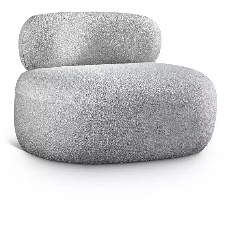 Accent Chair | Art Deco Boucle Fabric | Armless Curved Design