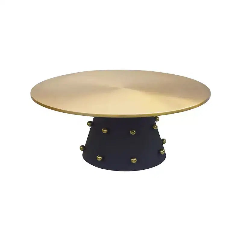 Coffee Table | Brushed Gold Top & Matte Black Iron Base