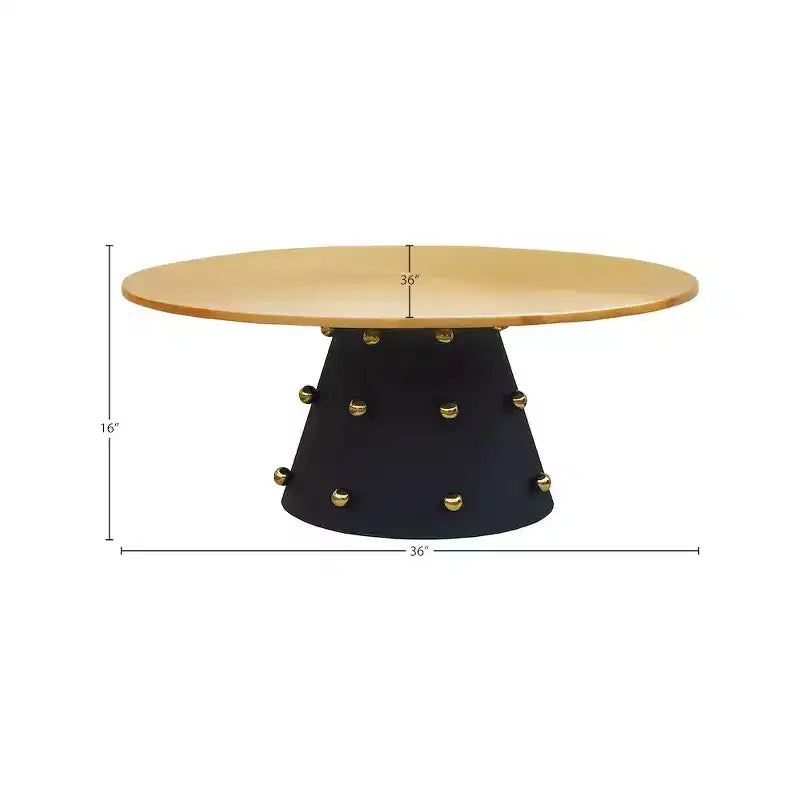 Coffee Table | Brushed Gold Top & Matte Black Iron Base